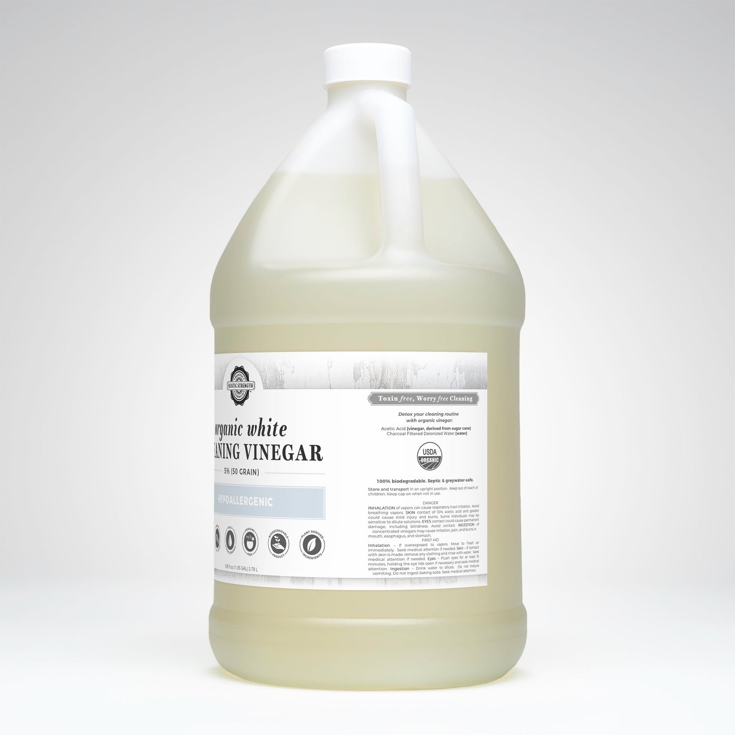 Organic White Cleaning Vinegar | 5% (50 grain)