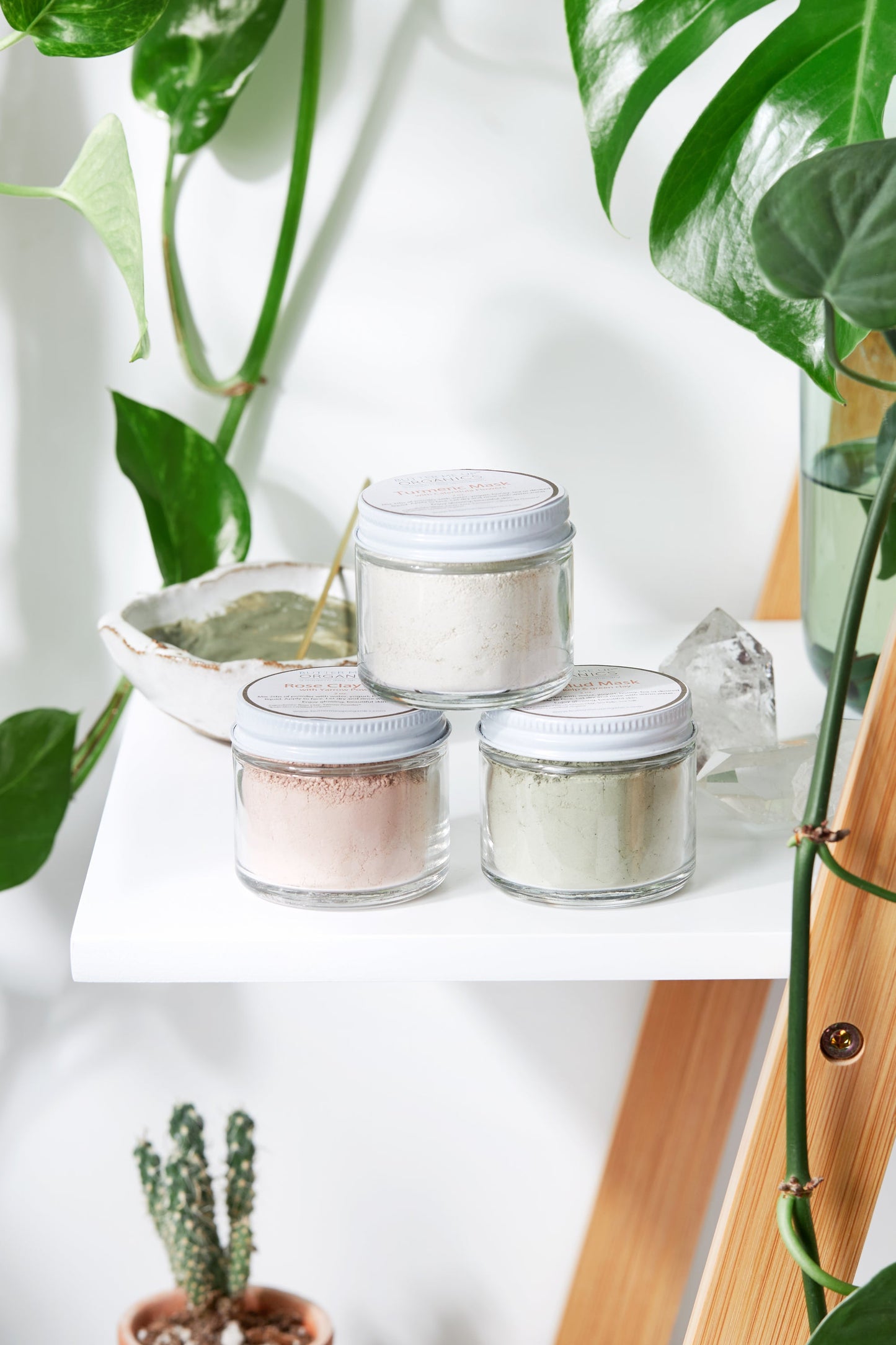 Clay Face Mask Trio / Rose Clay / French Green Clay / Kaolin Clay Turmeric